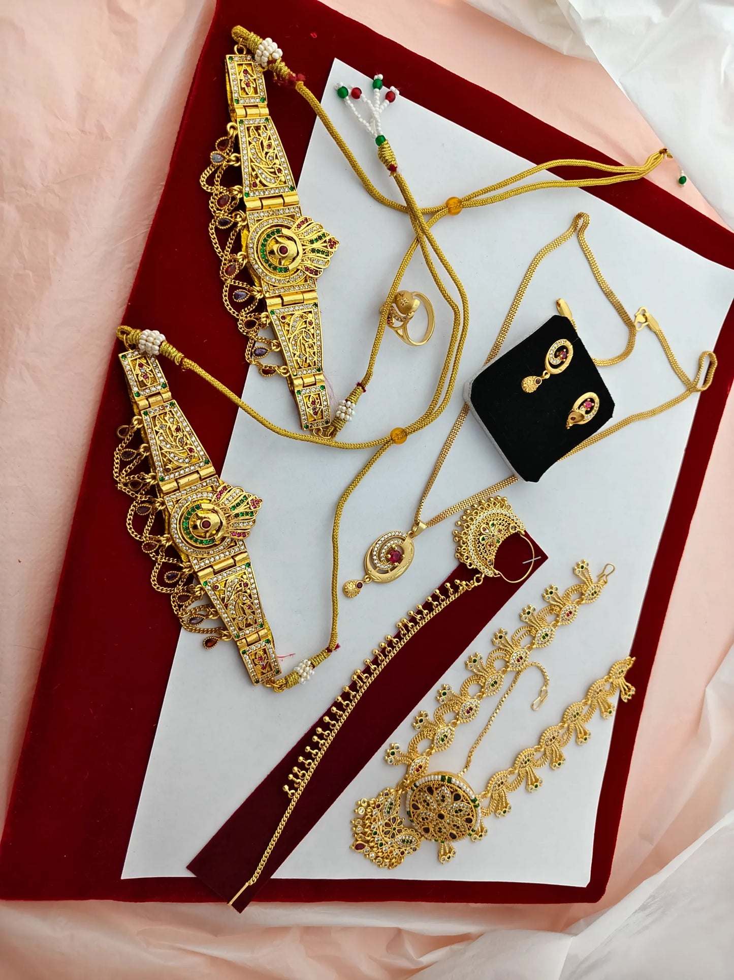 Bhujband, nath, Rakhdi set, pendant with chain 45