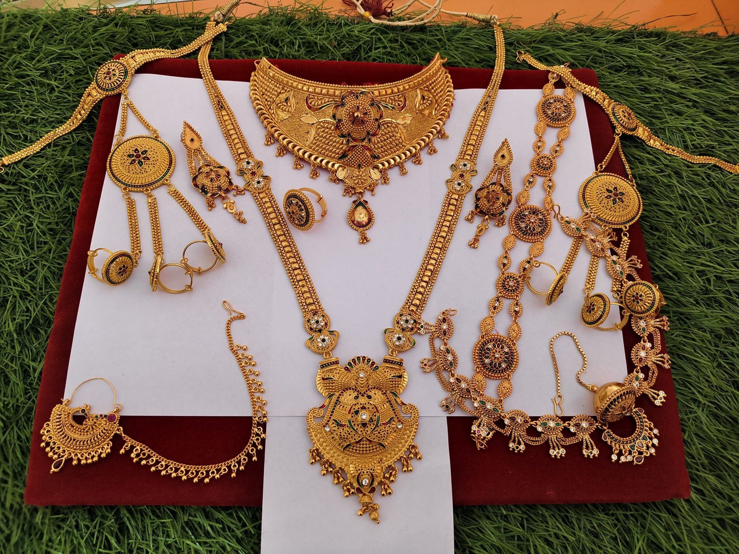 Nath, hathful, Ranihar, finger ring,chokar, Shisful, Rakhdi set 162