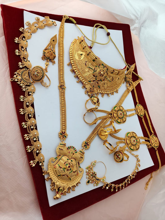 Rakhdi set , Ranihaar,chokar, hathful, Nath 159